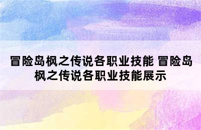 冒险岛枫之传说各职业技能 冒险岛枫之传说各职业技能展示